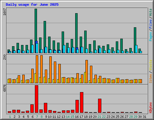 Daily usage for June 2025